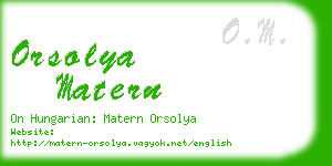 orsolya matern business card